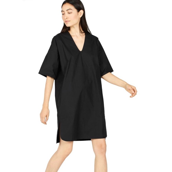 Everlane Dresses & Skirts - Everlane Cotton Mid Sleeve V-Neck Dress in Black